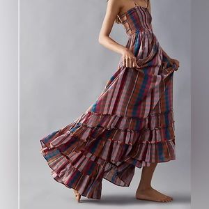NWT Free People Extratropical Plaid Maxi dress